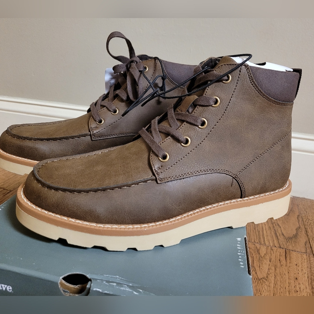 Mens Mutual Weave Drew Lace Up Boots Size 7.5m Brown